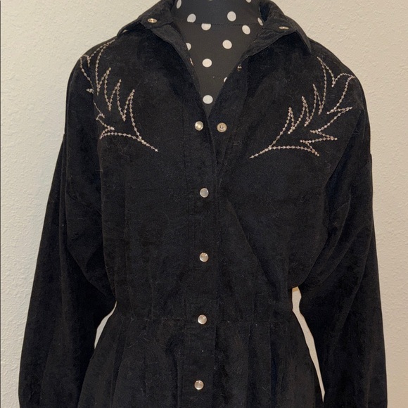 Trego’s Westwear Vintage Embroidered Snap Front Dress - Picture 3 of 7